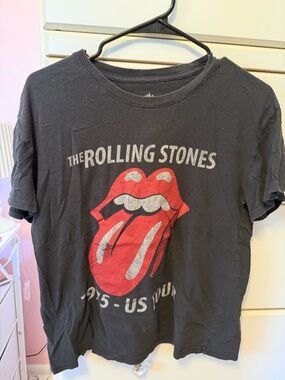 the Rolling Stones Black Kids Tee with Red Tongue Graphic